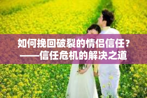 如何挽回破裂的情侣信任？——信任危机的解决之道