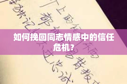 如何挽回同志情感中的信任危机？