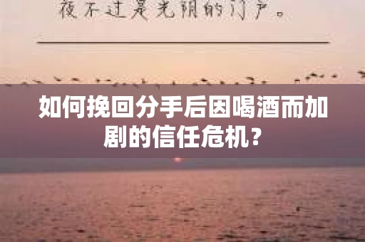 如何挽回分手后因喝酒而加剧的信任危机？