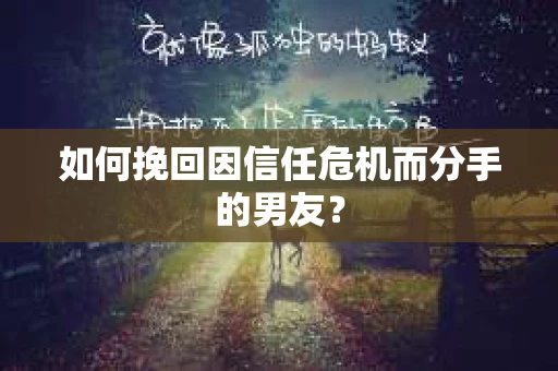 如何挽回因信任危机而分手的男友？