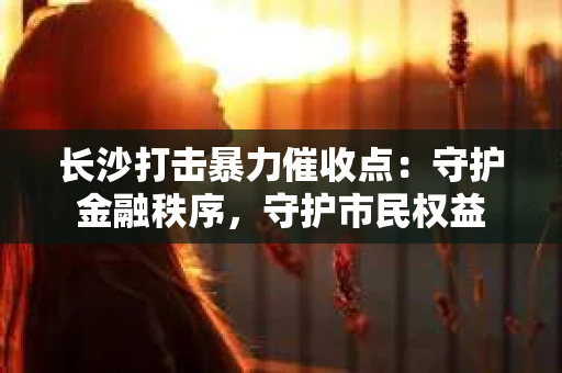 长沙打击暴力催收点：守护金融秩序，守护市民权益