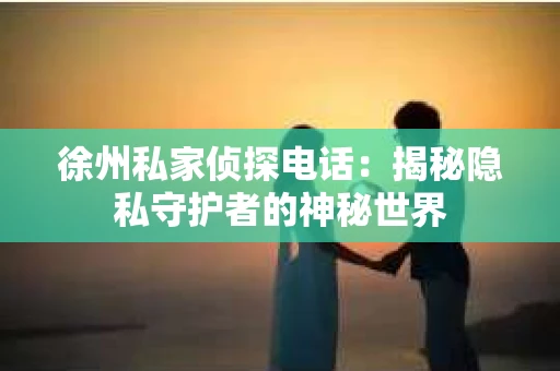 徐州私家侦探电话：揭秘隐私守护者的神秘世界